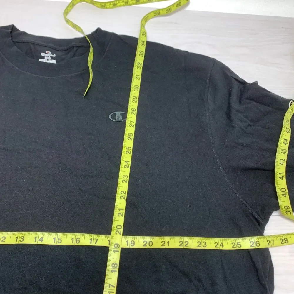 Champion Mens Cotton Casual Crew Neck Logo T-Shirt Black Size 3XB - Picture 3 of 5